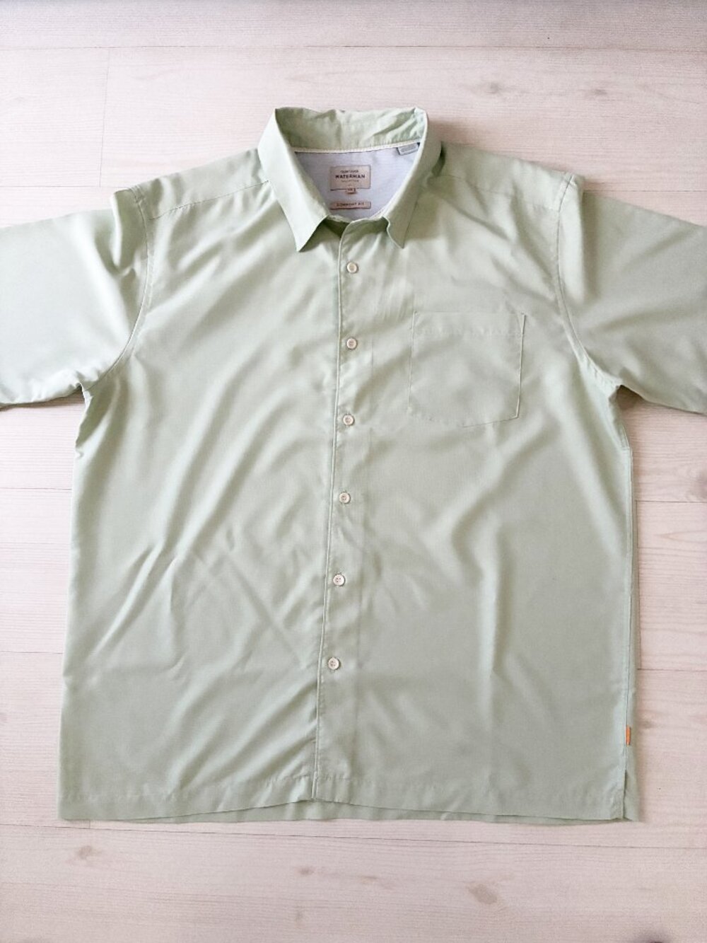 Quiksilver Waterman Collection Sage Green Short-Sleeve Button-Down Shirt S: XXL